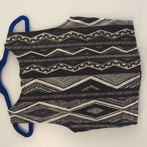 Black And White High Neck Croptop